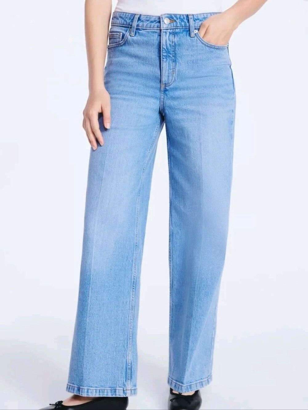 Free Assembly Women's High Rise Relaxed Wide Leg Jeans Sizes 4